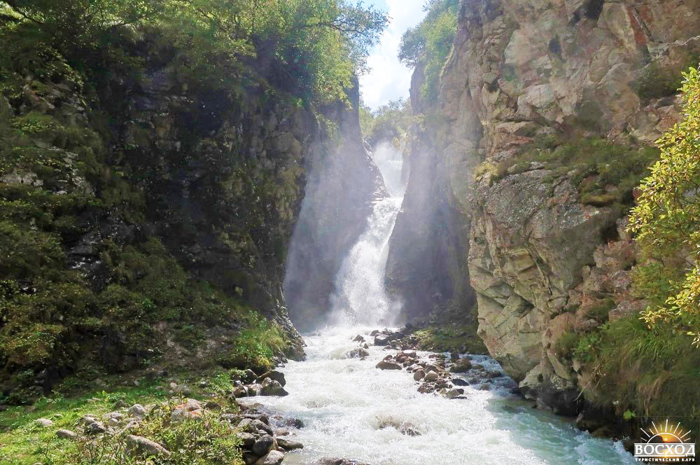 Водопад Укю река ущелье Думала поход