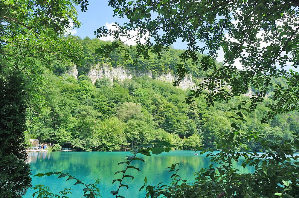 Голубое озеро деревья