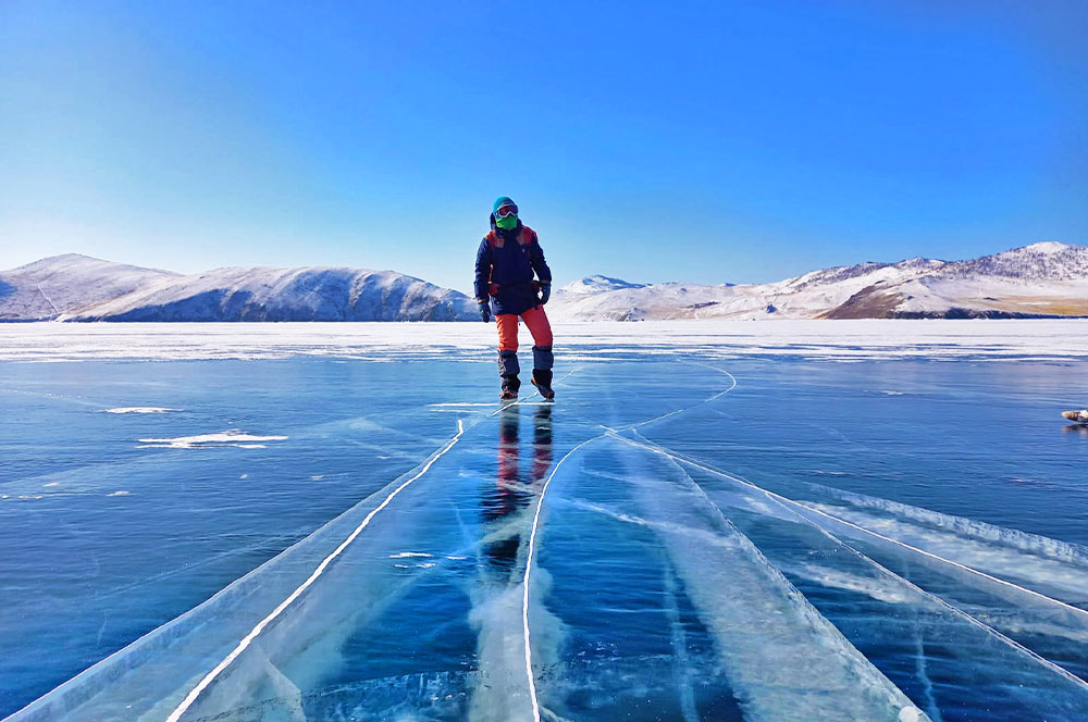 Байкал Ольхон лед катание туристы