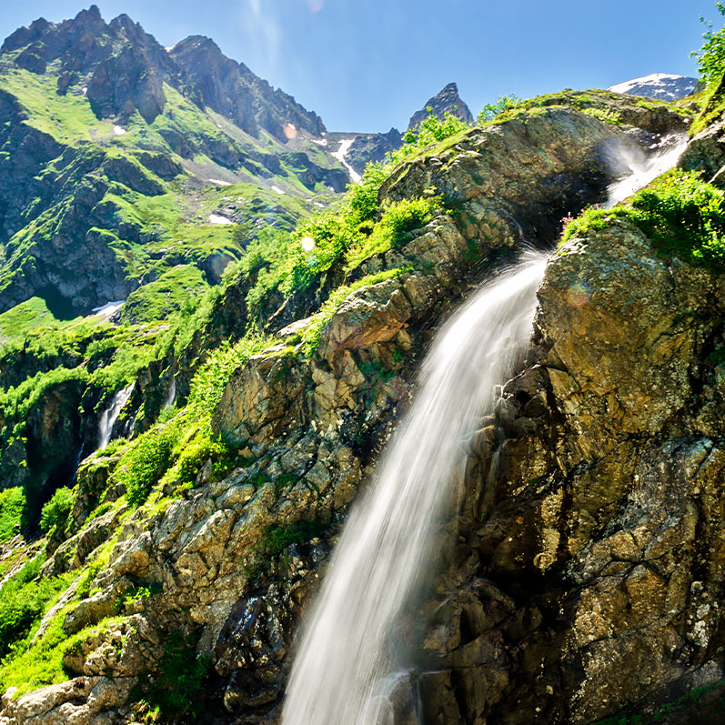 Архыз водопад Ак-Айры шелковая вода
