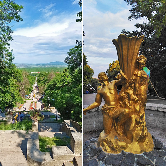 Железноводск лестница курортный парк фонтан