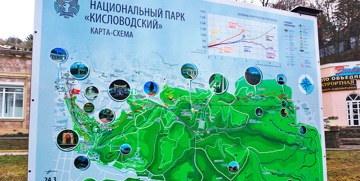 Карта схема парк Кисловодск