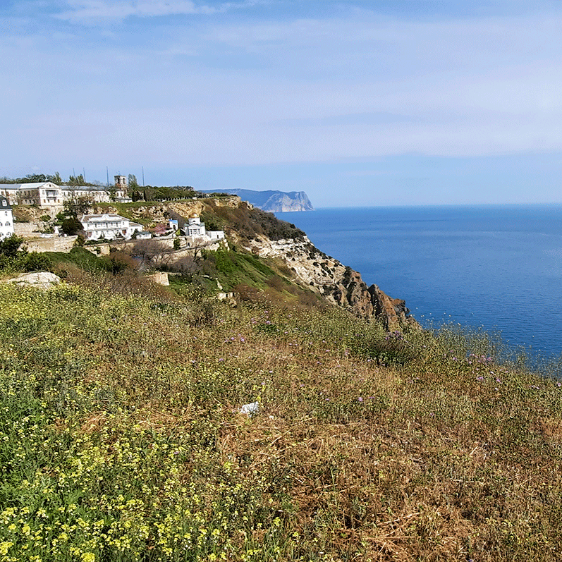 Крым мыс Фиолент море домики