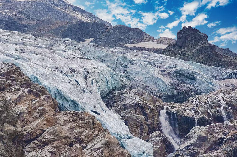 Осетия Дигория ледник Тана лёд водопады