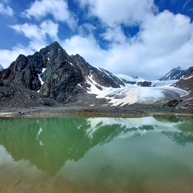 Алтай ледник Большой Актру озеро вершина