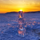 Зимний лед Байкала. Проживание на турбазе
