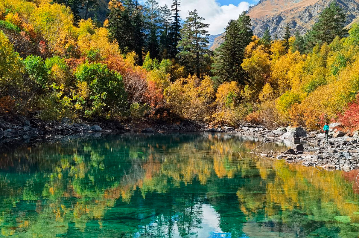 Кавказ Домбай Бадукские озера золотая осень