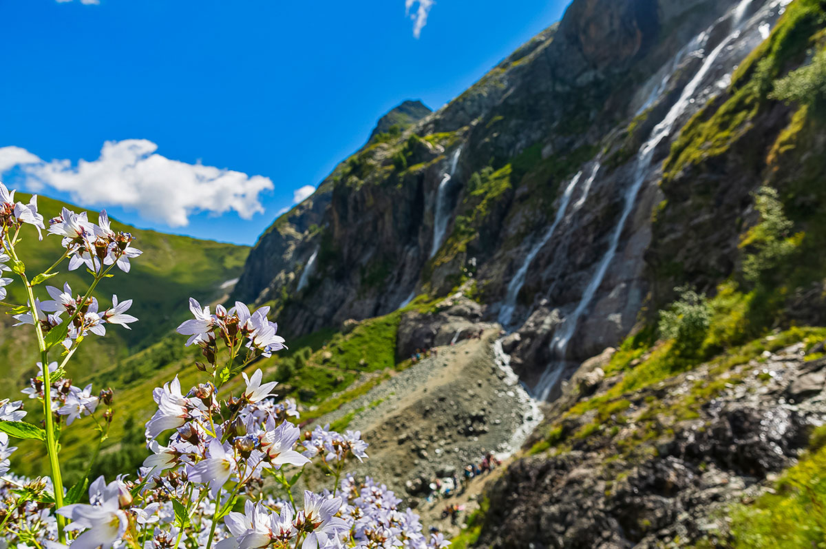 Кавказ Домбай Суфружинские водопады фотография