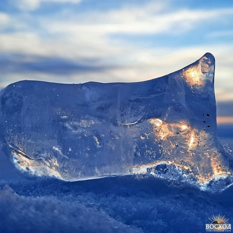 Байкал лед зима льдинка солнце подсветка