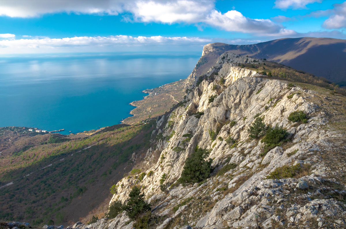 Крым хребет Крыло дракона Черное море горы