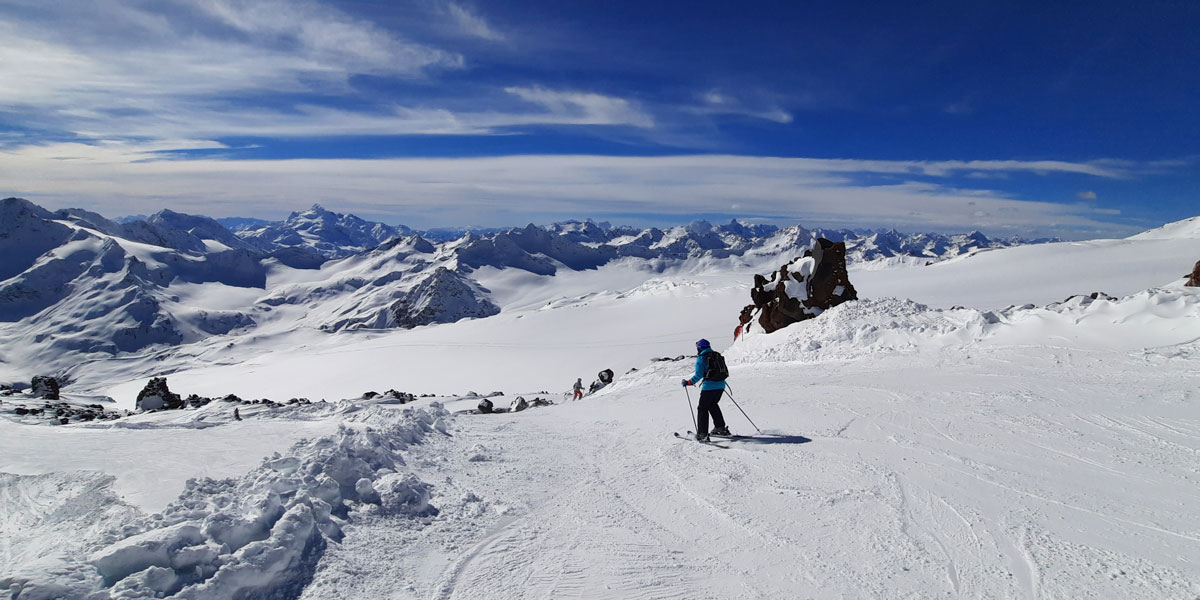 Эльбрус зима трассы лыжник